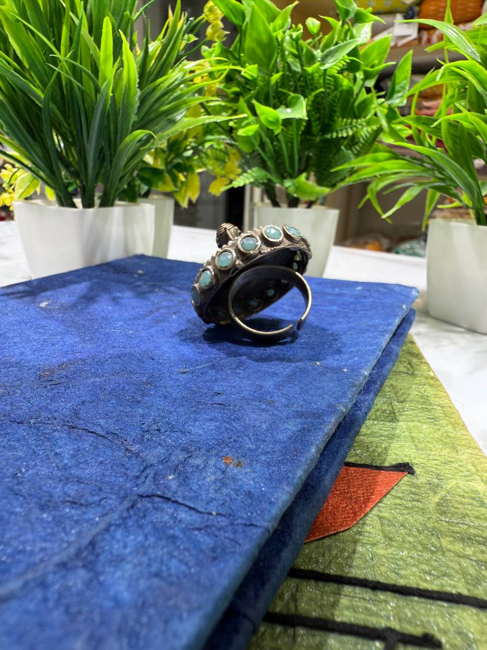 Oxidized German Silver Ring