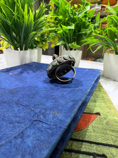 Oxidized German Silver Ring