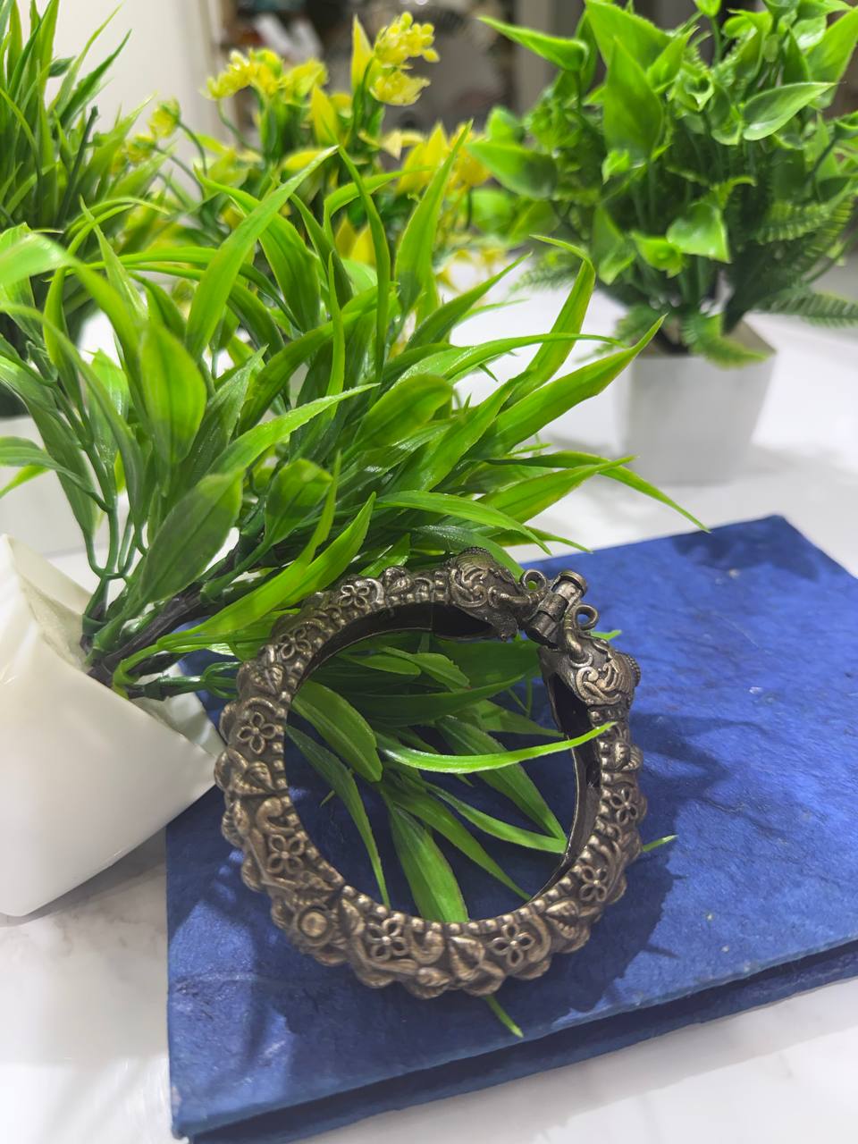 Oxidized German Silver Bangle