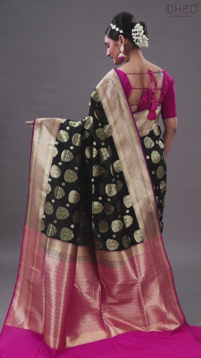 KrishnaKali- Designer Zardausi Benarasi Saree