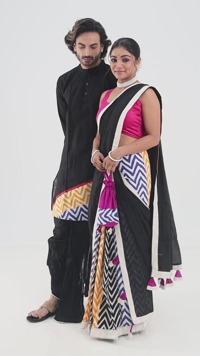 Tungabhadra-Mekhela-Kurta Couple Set