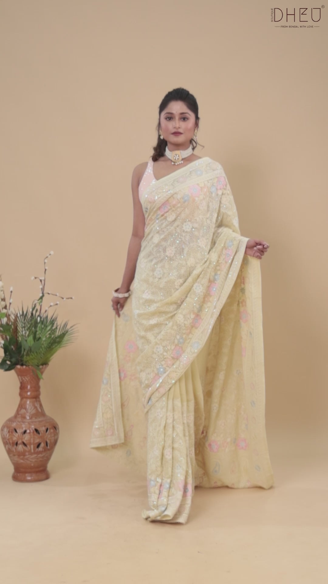 Veronica  - Exclusive Chiffon Zardosi Saree