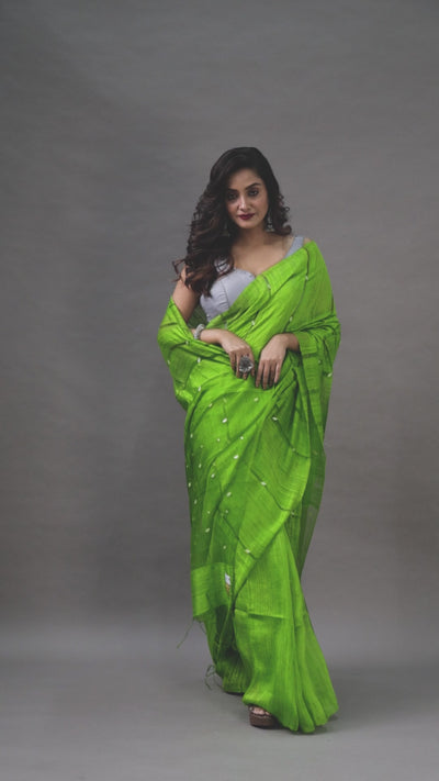Pure Khadi Silk Gini Saree (Silk Mark Certified)
