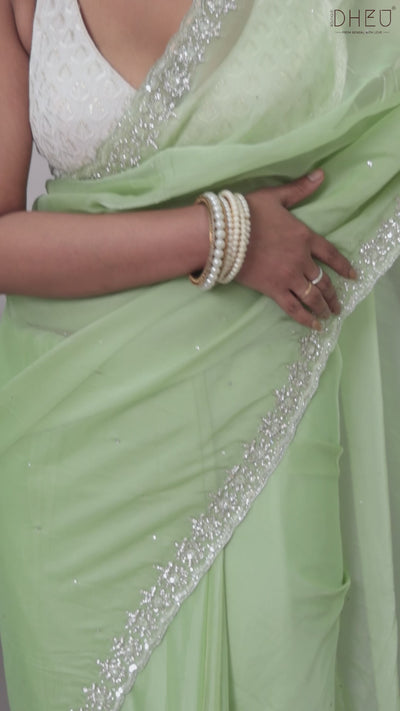 Amaryllis - Designer Chiffon Silk Saree