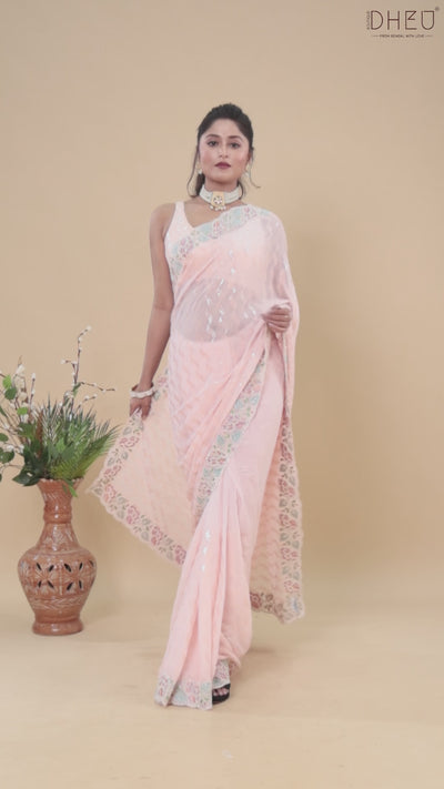 Designer Chiffon Silk Saree