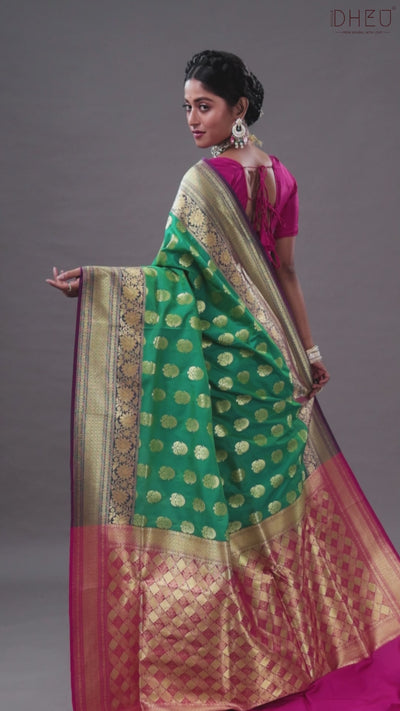 Bonolota - Designer Zardausi Benarasi Saree