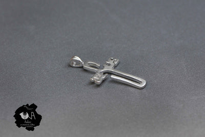 Pure Silver Oxidized  Jesus Pendant - Boutique Dheu