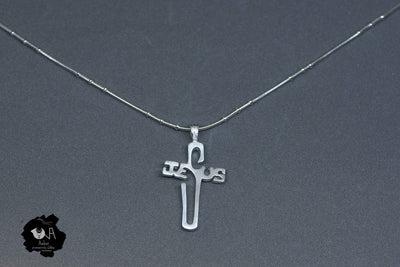 Pure Silver Oxidized  Jesus Pendant - Boutique Dheu