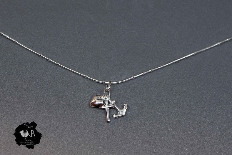 Pure Silver Oxidized Anchor Pendant - Boutique Dheu