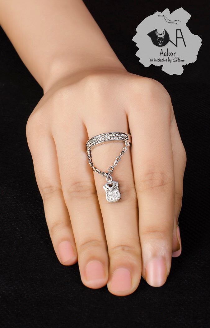 Love-Lock Pure Silver Ring - Boutique Dheu