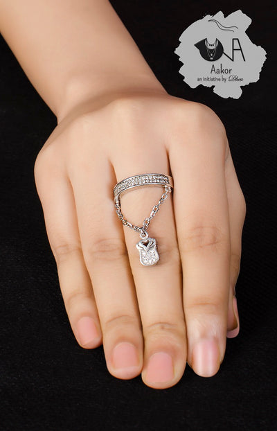 Love-Lock Pure Silver Ring - Boutique Dheu