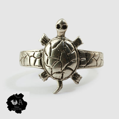 Pure Silver Handcrafted Lucky Tortoise Ring - Boutique Dheu