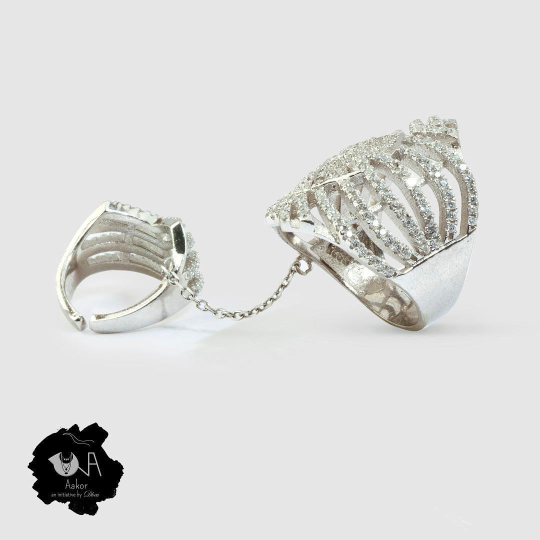 Royal Sterling silver Double Ring - Boutique Dheu