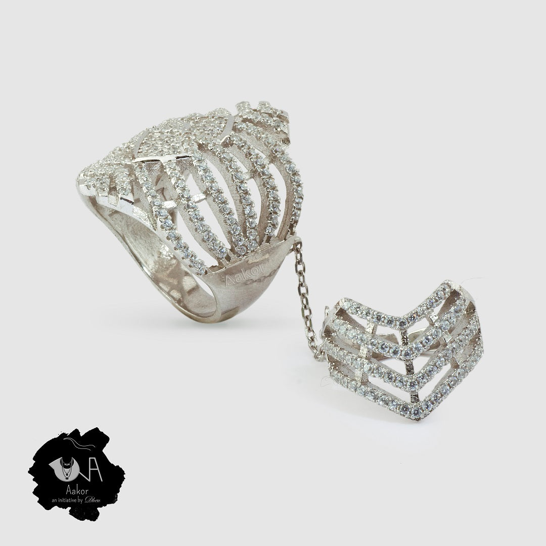 Royal Sterling silver Double Ring - Boutique Dheu