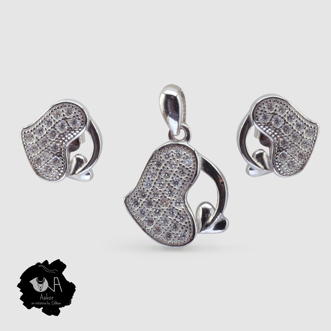 Pure Silver Pendant Set - Boutique Dheu