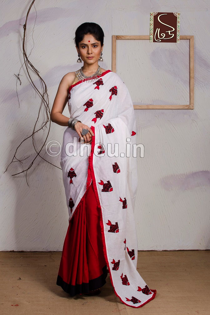 Fish-Dheu Exclusive Applique Saree - Boutique Dheu