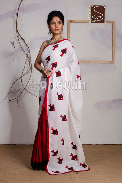 Fish-Dheu Exclusive Applique Saree - Boutique Dheu