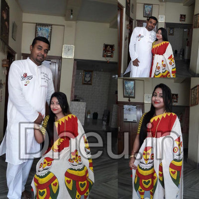 Dheu Exclusive Fusion Couple Set(with Dhoti) - Boutique Dheu