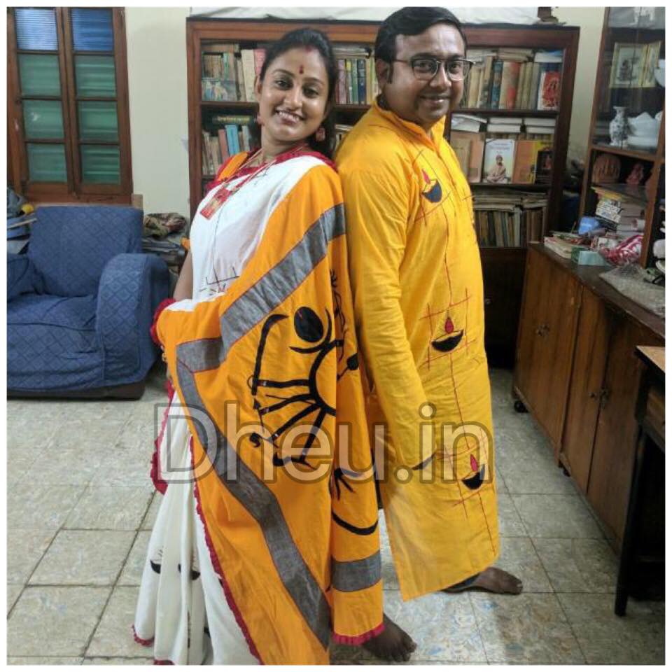 Diya Couple Set-Saree-Kurta - Boutique Dheu