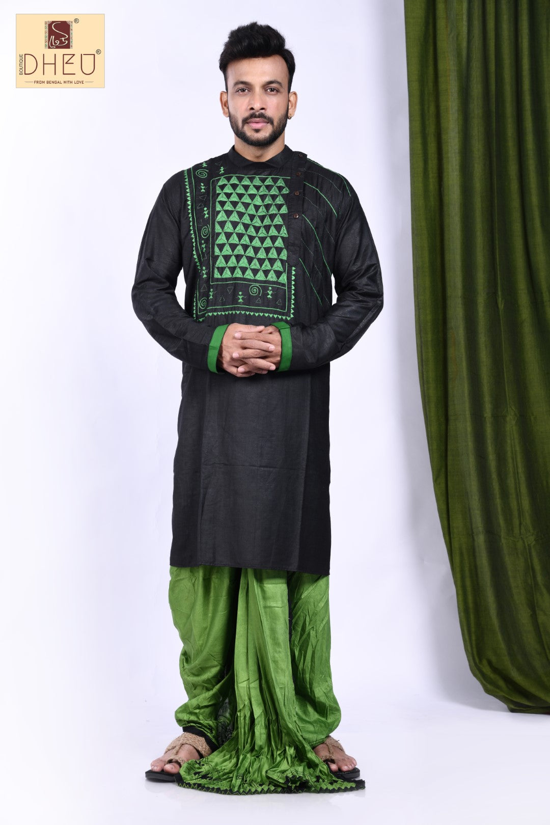 Taranath Tantric- Dheu Designer Silk  Dhoti(Optional)Kurta Set