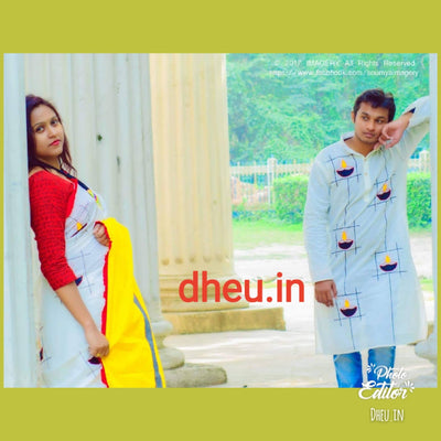 Diya Couple Set-Saree-Kurta - Boutique Dheu