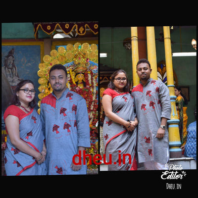 Fish Couple Set-Kurta-Saree Couple Set