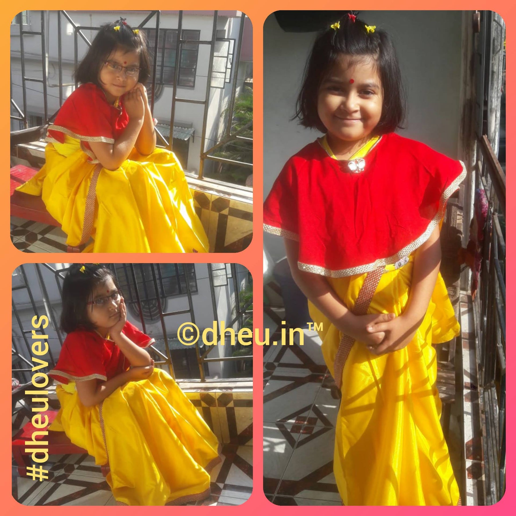 Saraswati puja deals dress up