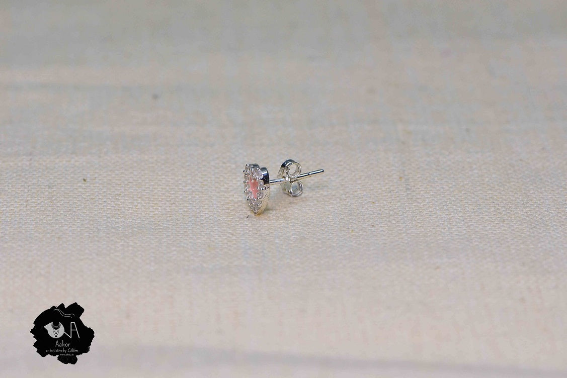 Pure Silver Minakari Studs - Boutique Dheu