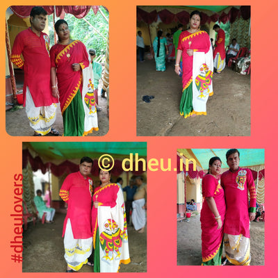 Dheu Exclusive Fusion Couple Set(with Dhoti) - Boutique Dheu