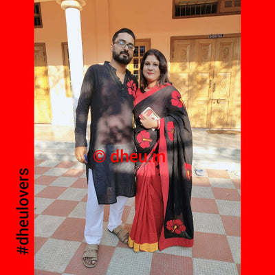 Joba Couple Set-Saree-Kurta - Boutique Dheu