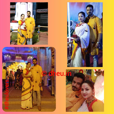 Diya Couple Set-Saree-Kurta - Boutique Dheu