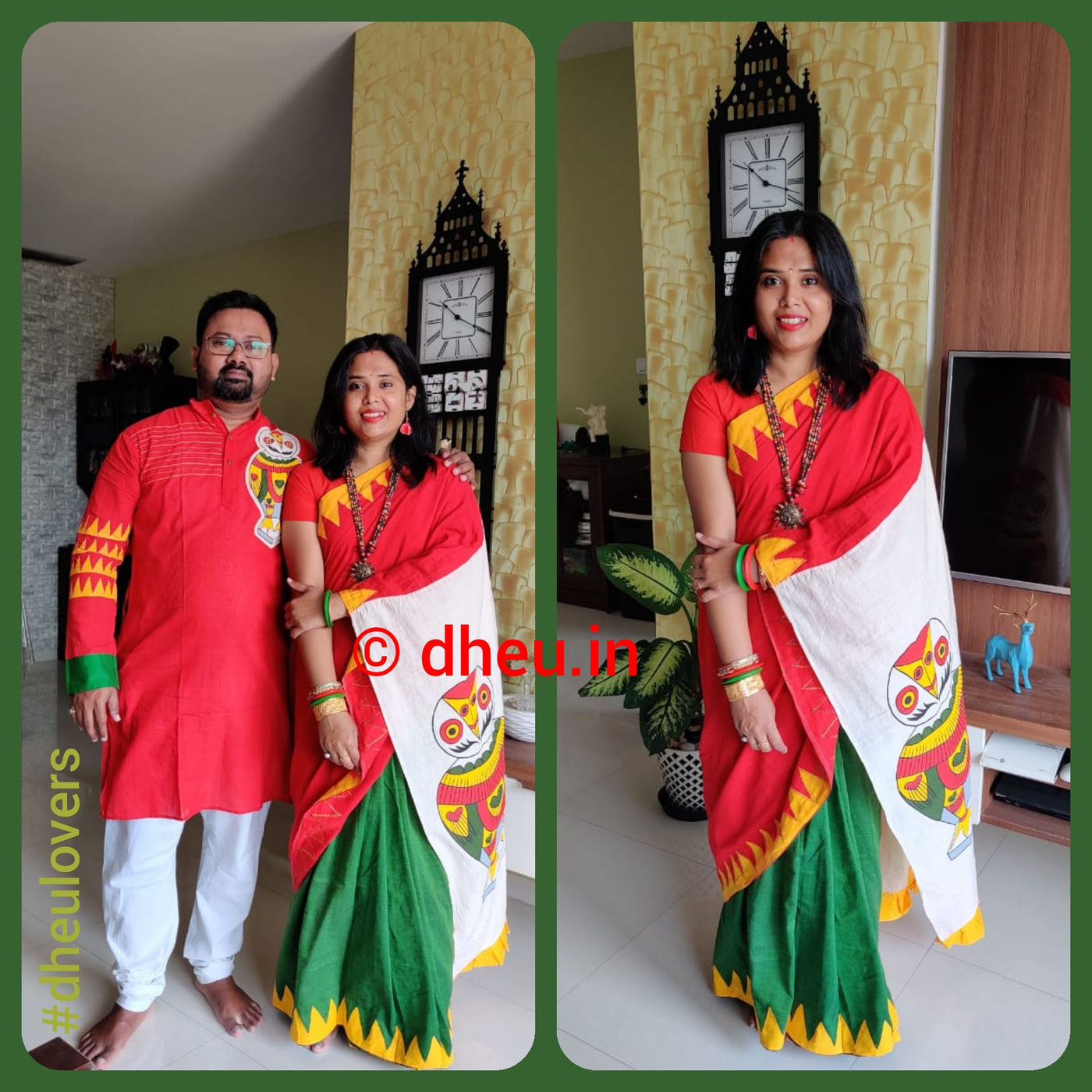 Dheu Exclusive Fusion Couple Set(with Dhoti) - Boutique Dheu