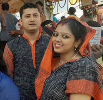 Handloom Pure Cotton Jharna-Khadi Saree-Kurta Couple Set - Boutique Dheu