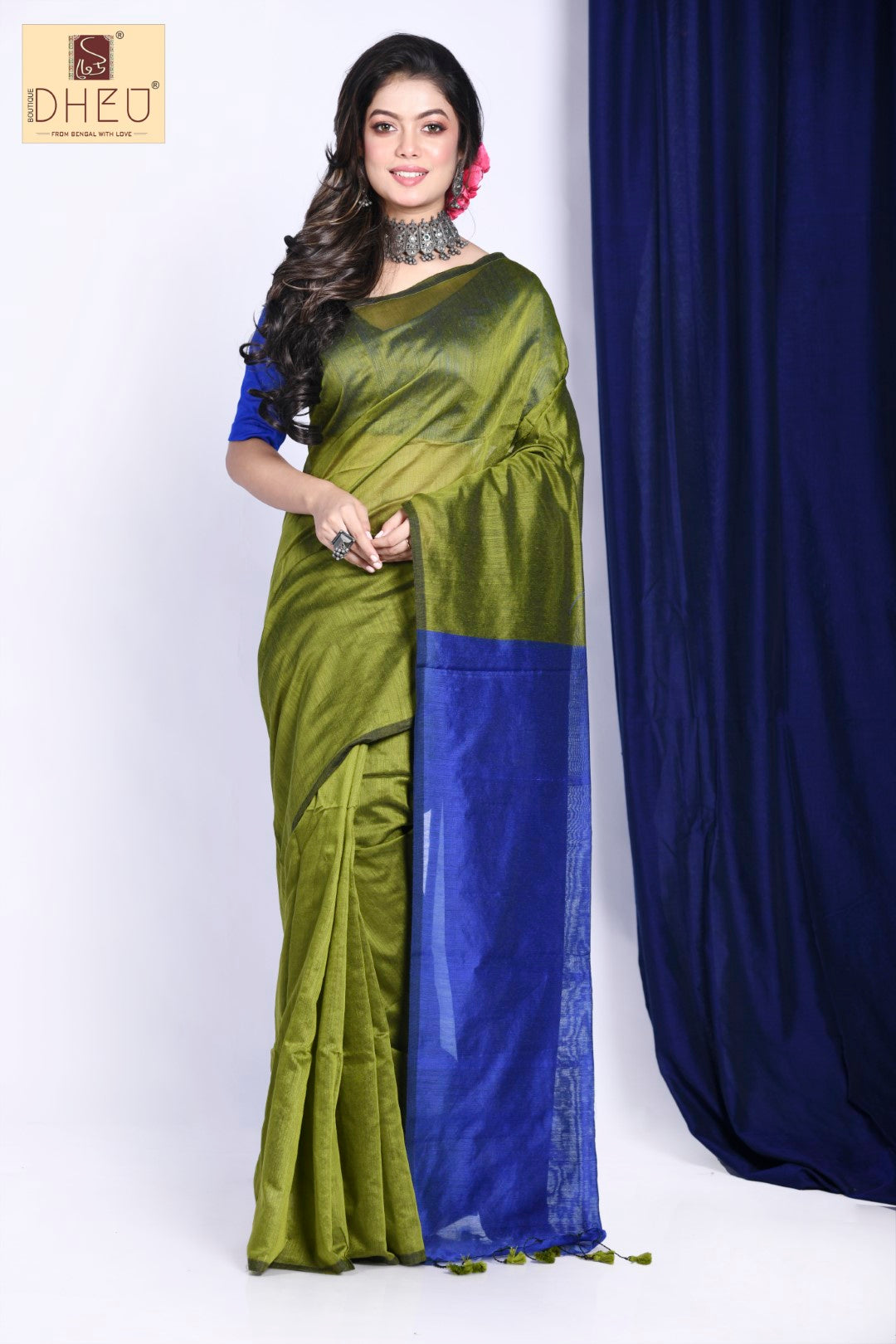 Designer handloom cotton saree at lowest cost only at dheu.in