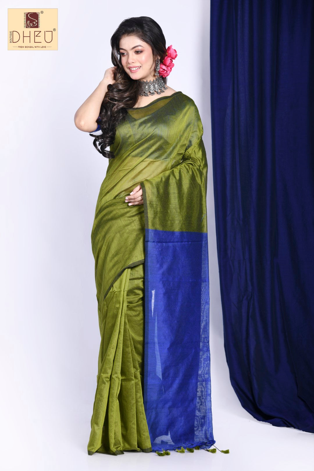 DESERT BLUEBELLS- Bengal Handloom Saree