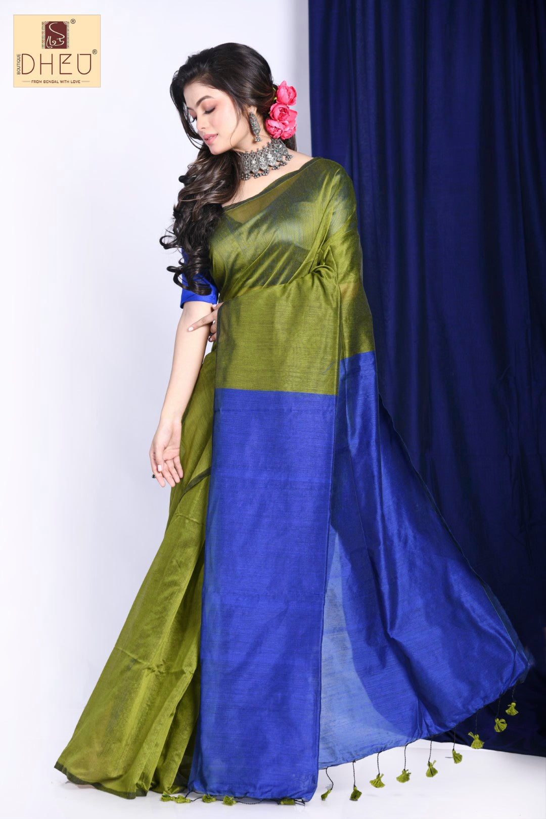 DESERT BLUEBELLS- Bengal Handloom Saree