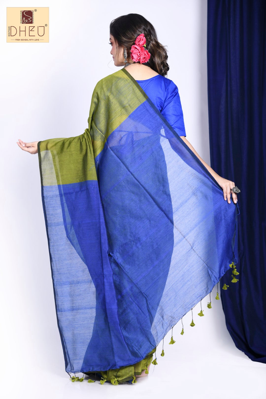 DESERT BLUEBELLS- Bengal Handloom Saree