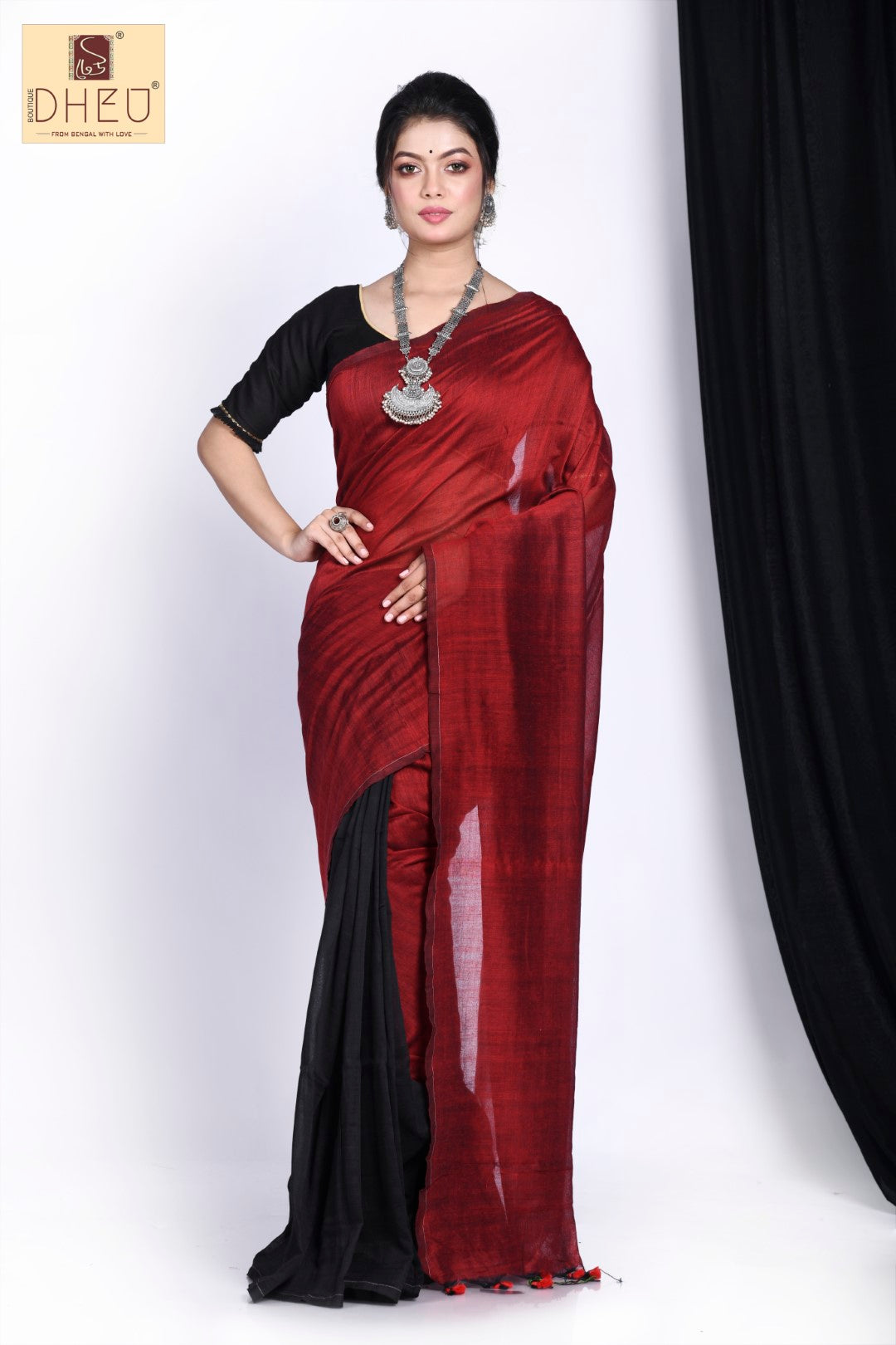 Designer handloom cotton saree at lowest cost only at dheu.in