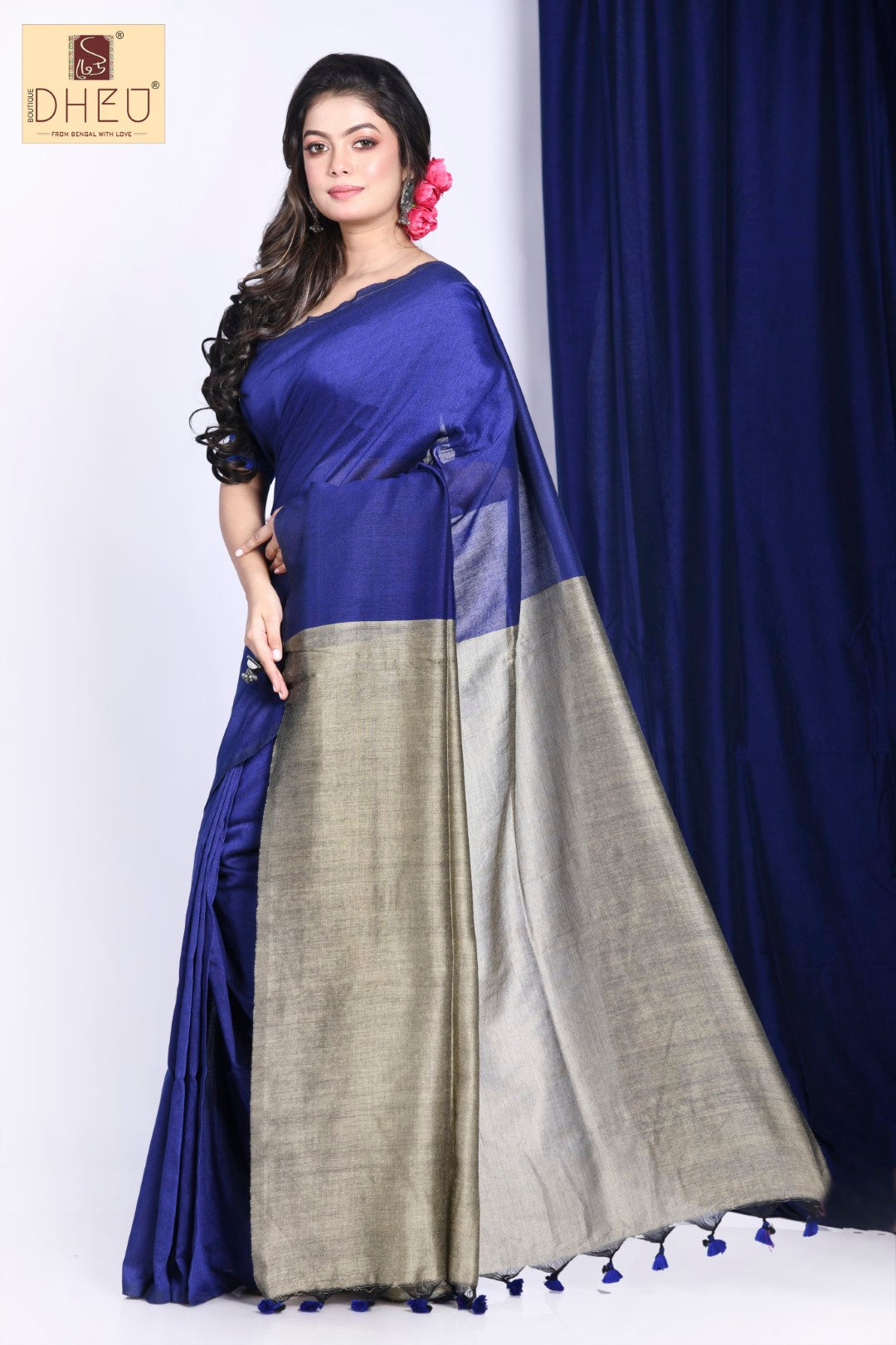BLUE LILY - Bengal Handloom Saree