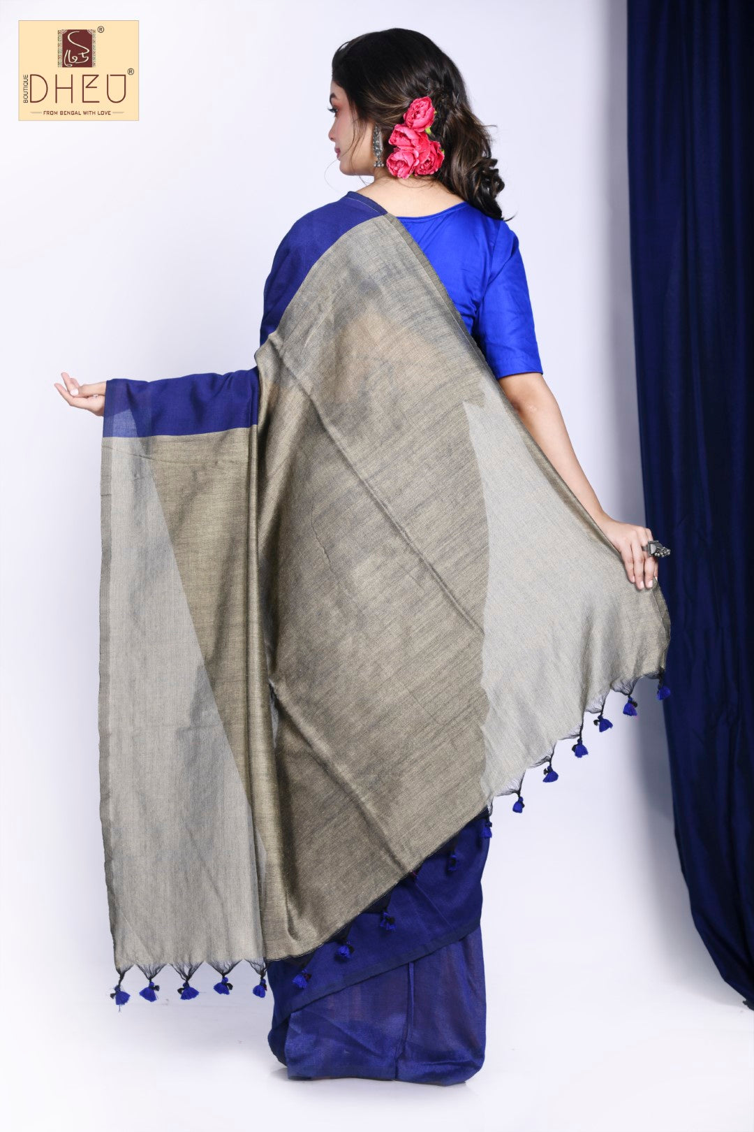 BLUE LILY - Bengal Handloom Saree