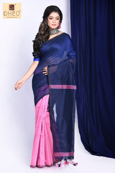 Designer handloom cotton saree at lowest cost only at dheu.in