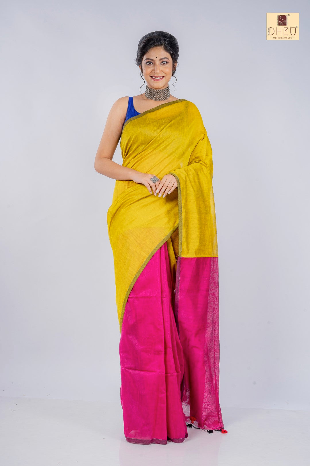 Designer handloom cotton saree at lowest cost only at dheu.in