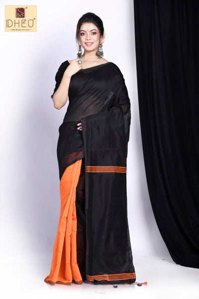 Designer handloom cotton saree at lowest cost only at dheu.in