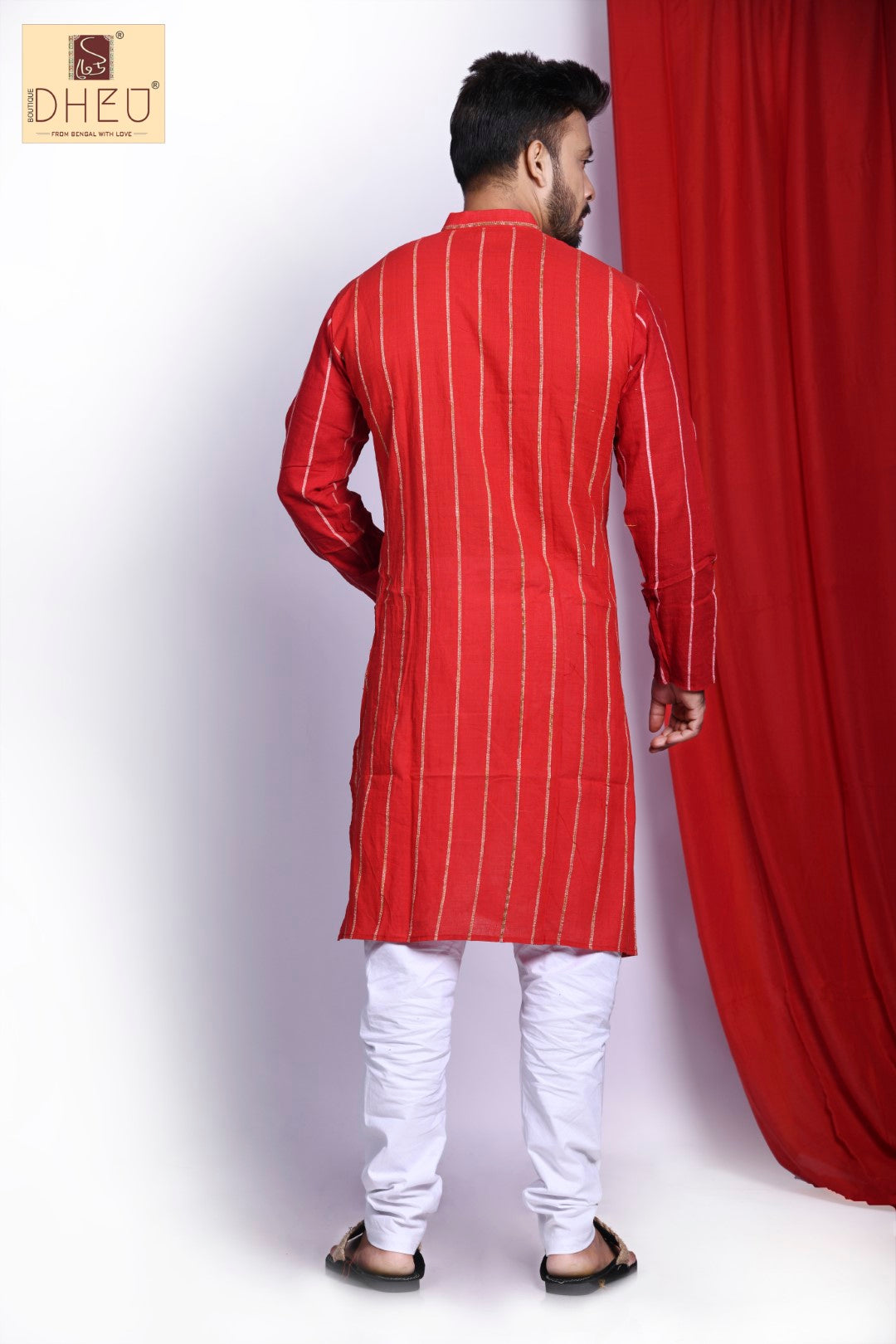 Red Khes Pure Cotton kurta for Men