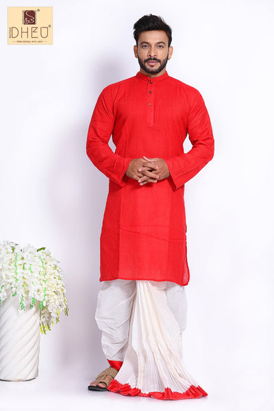 Man in Red- Dhoti Kurta Full Set