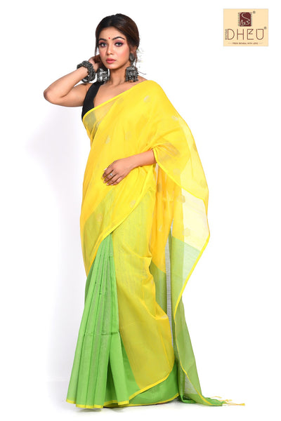 Designer handloom silk cotton muslin saree at lowest cost only at dheu.in