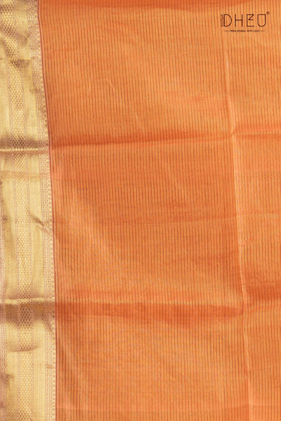 Pastel Orange-Chanderi Silk Saree