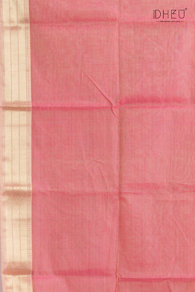 Pastel Pink Chanderi Silk Saree