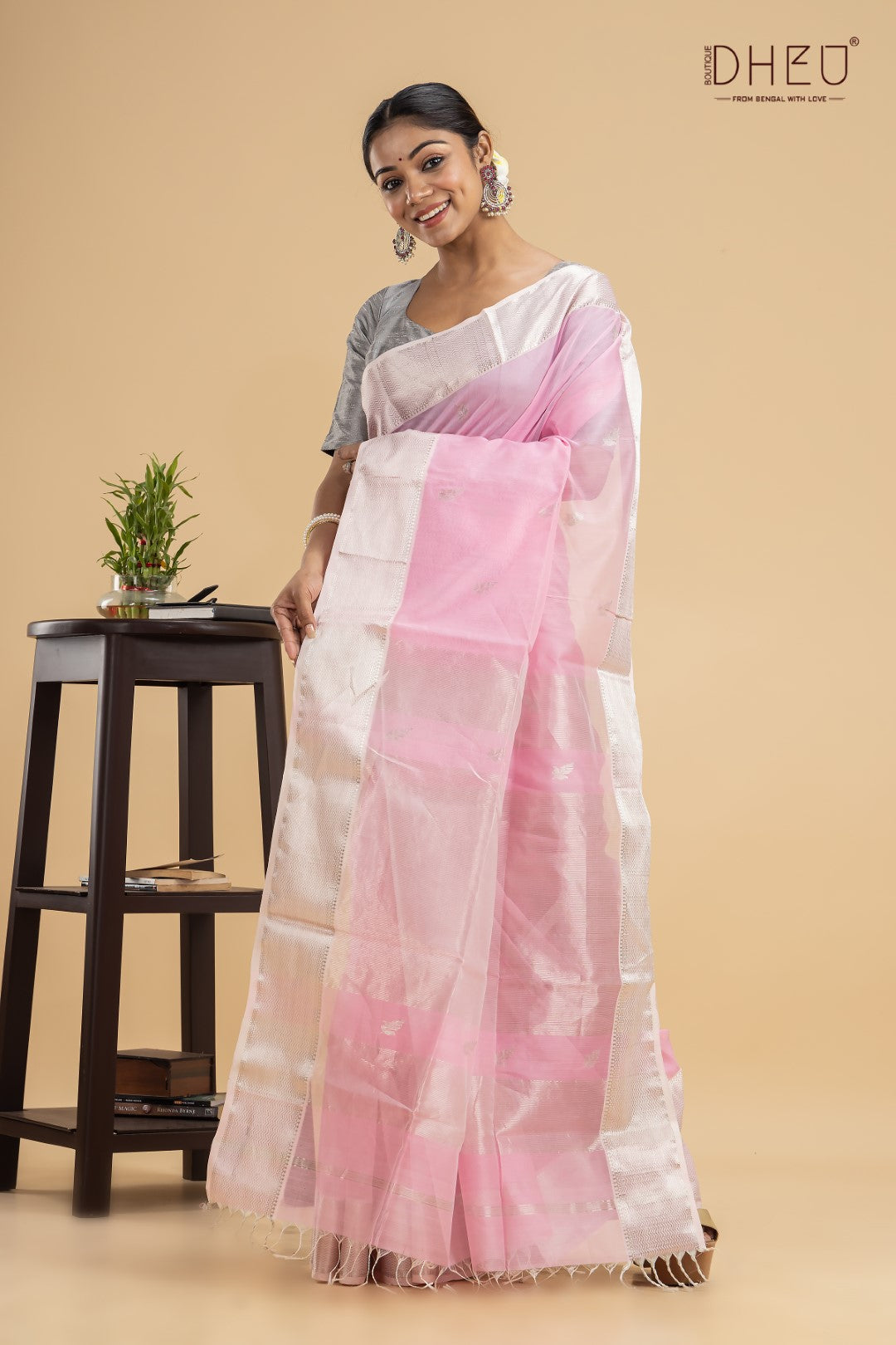 Pink Cockatoo- Maheswari Silk Saree