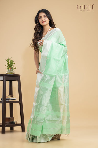 Northern Emerald- Maheswari Silk Saree